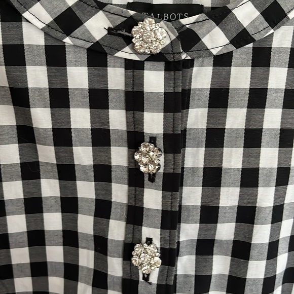 Talbots Black Gingham Blouse - Picture 2 of 5